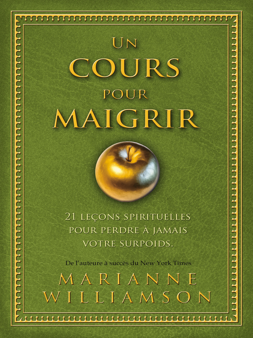 Title details for Un cours pour maigrir by Marianne Williamson - Available